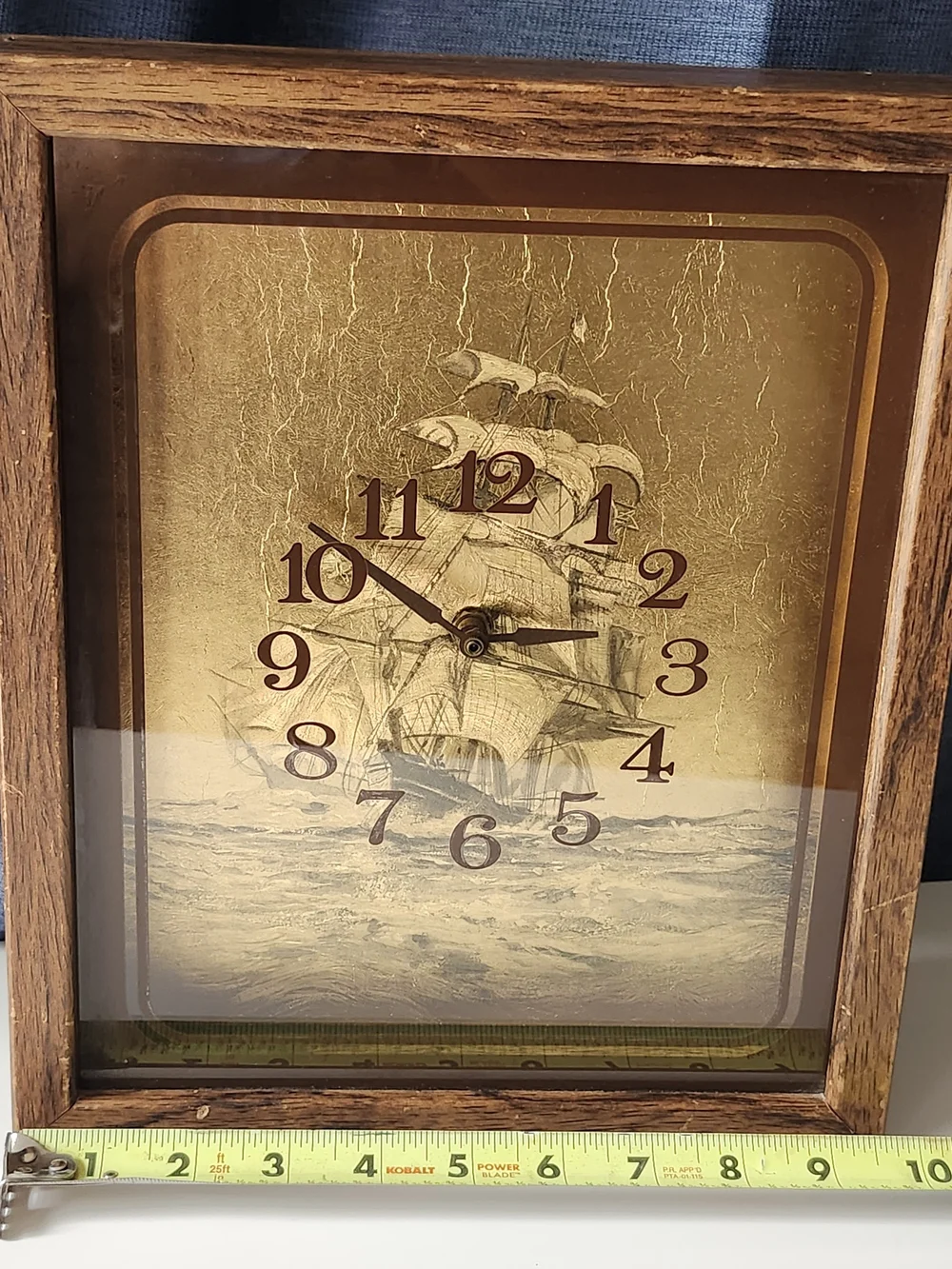 Vintage Ship Wall Clock Decor in Gold and Brown